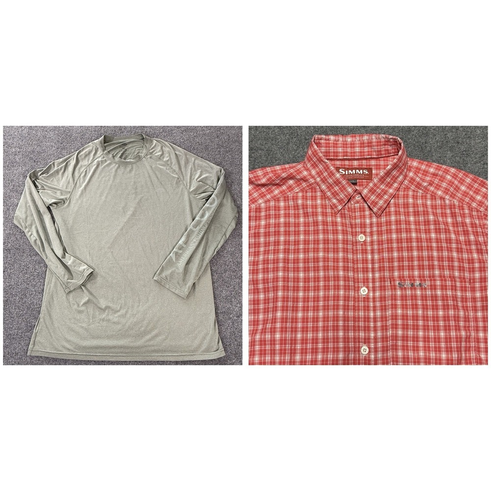 Fishing Shirts 2-Pack Mens XL AFTCO Simms UPF Performance Long Short Sleeve